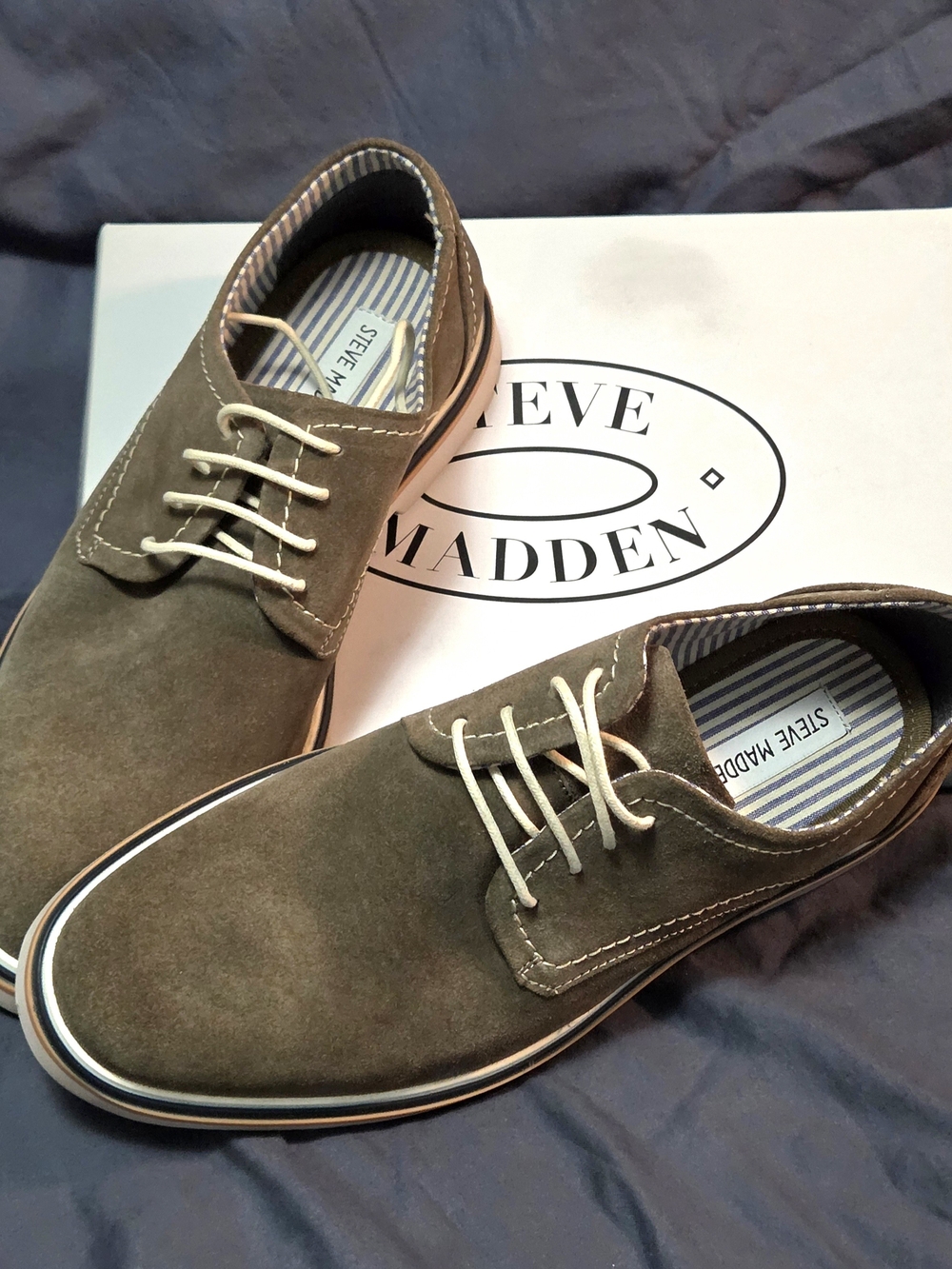 Steve Madden Men's Olive Suede Derby Shoes